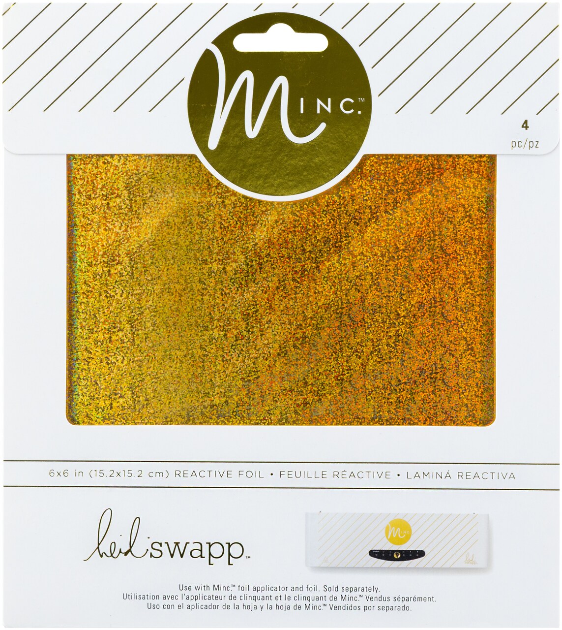 Heidi Swapp Mini Glitter Foil 6"X6"-Heidi Swapp Mini 6x6 Foil Gold Glitter